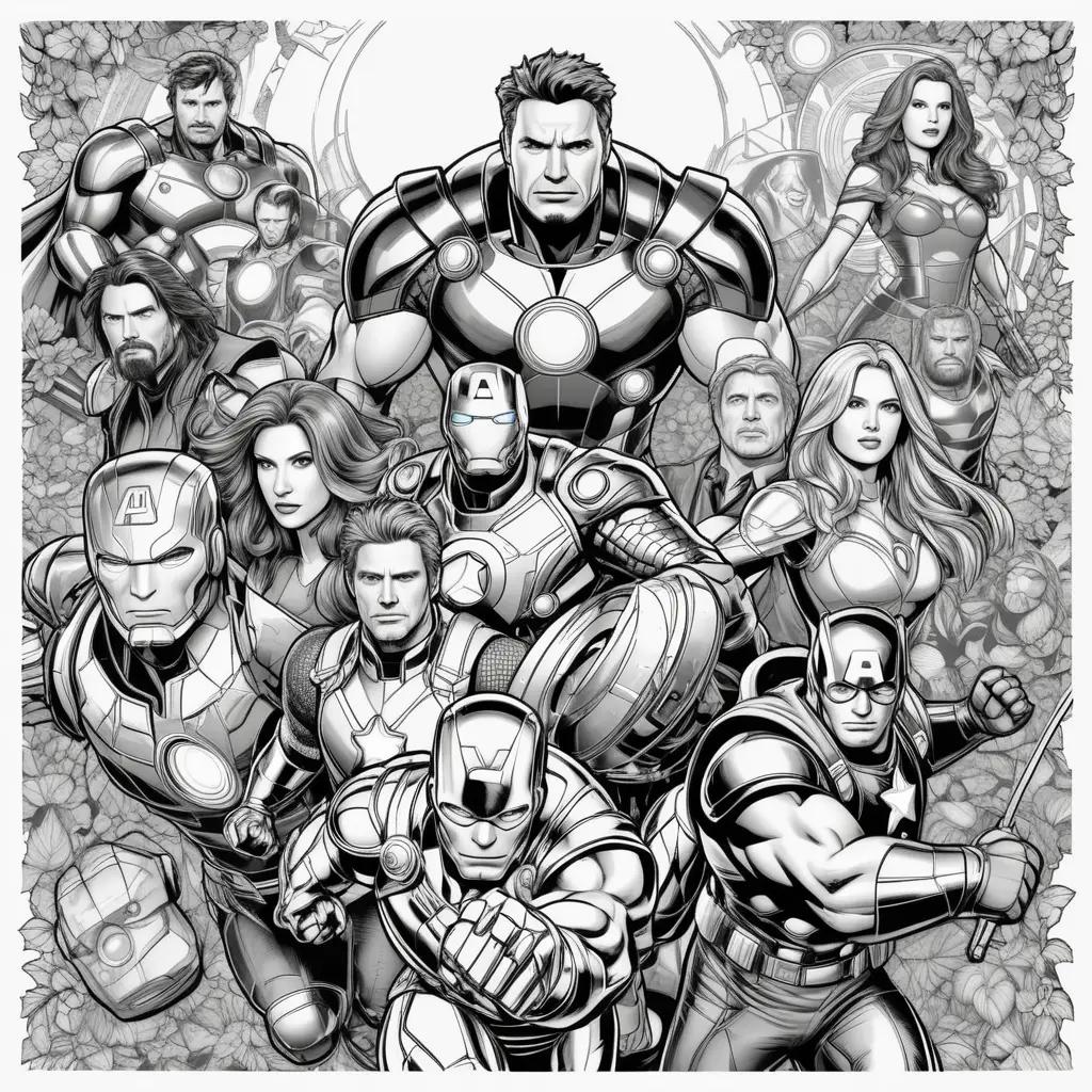 The Avengers Coloring Pages Black and White