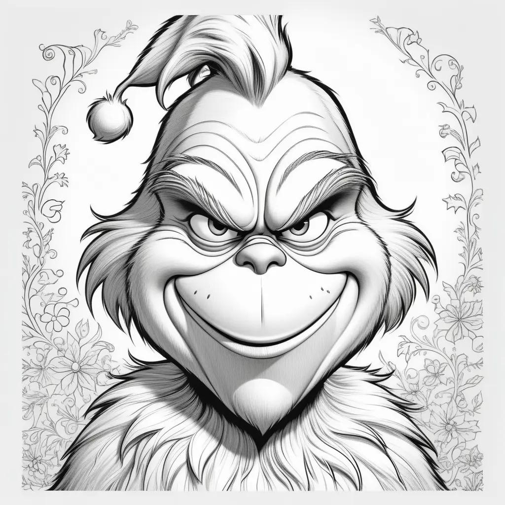 The Grinch Coloring Pages Show Grinchs Scary Face