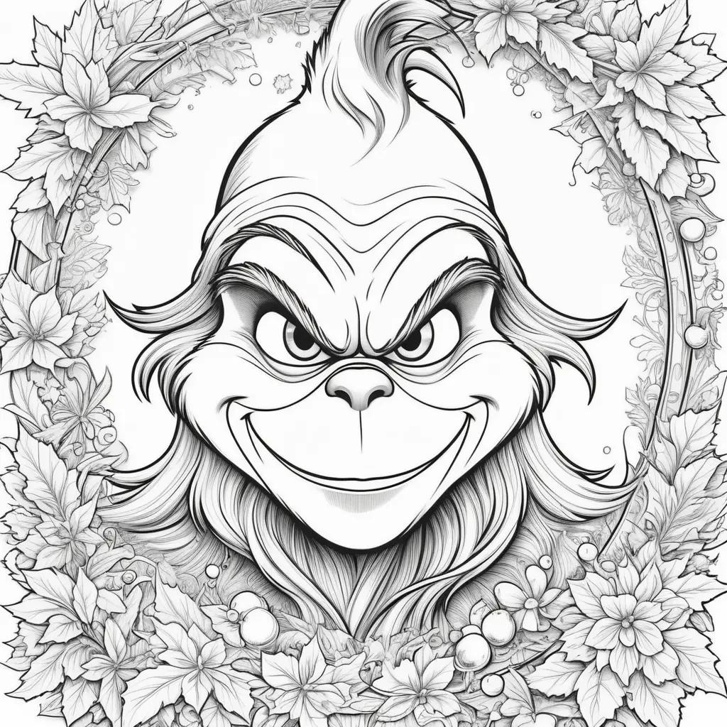 The Grinch Coloring Pages with Grinch Face