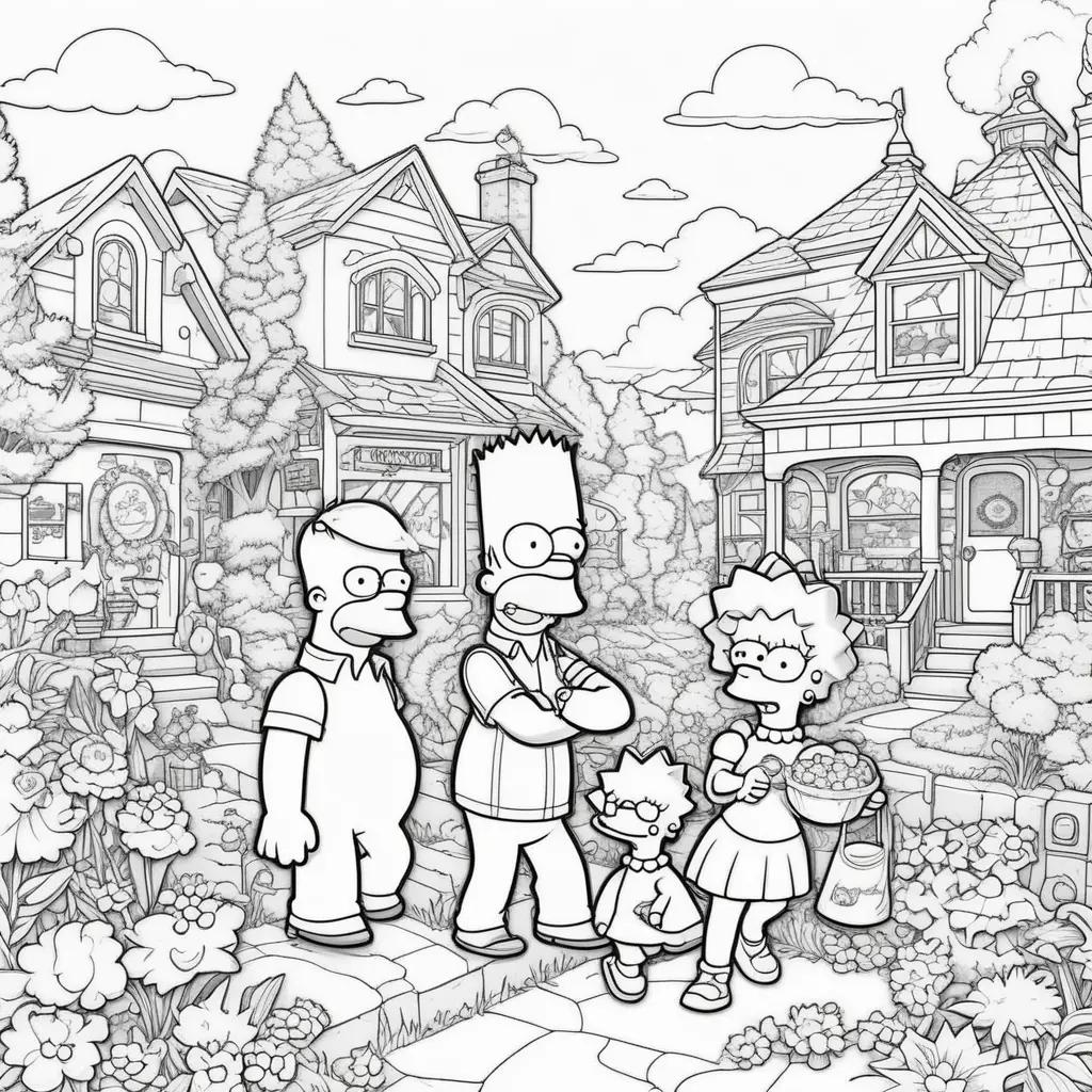 The Simpsons Coloring Pages: Family Outing