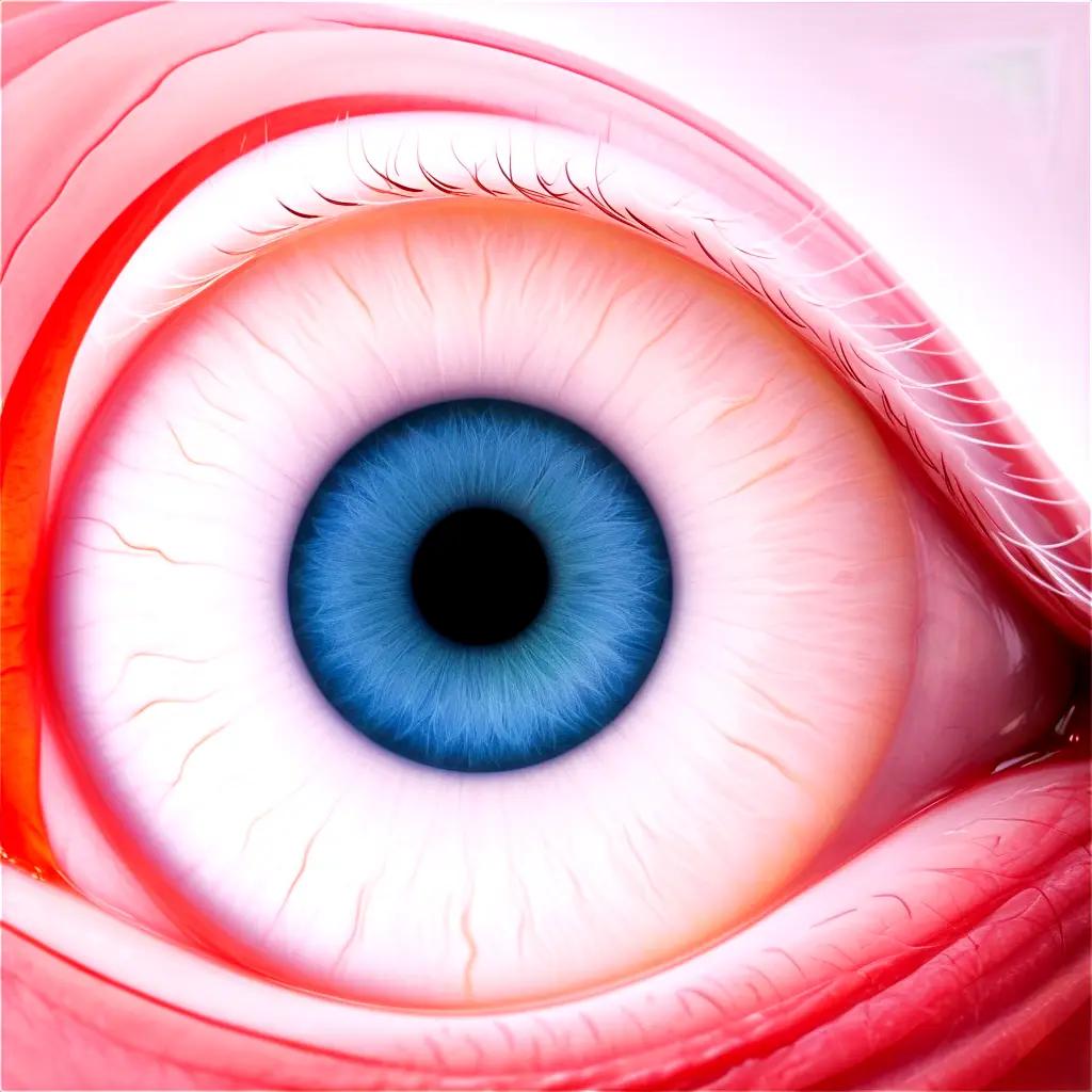 The human eye is red and blue