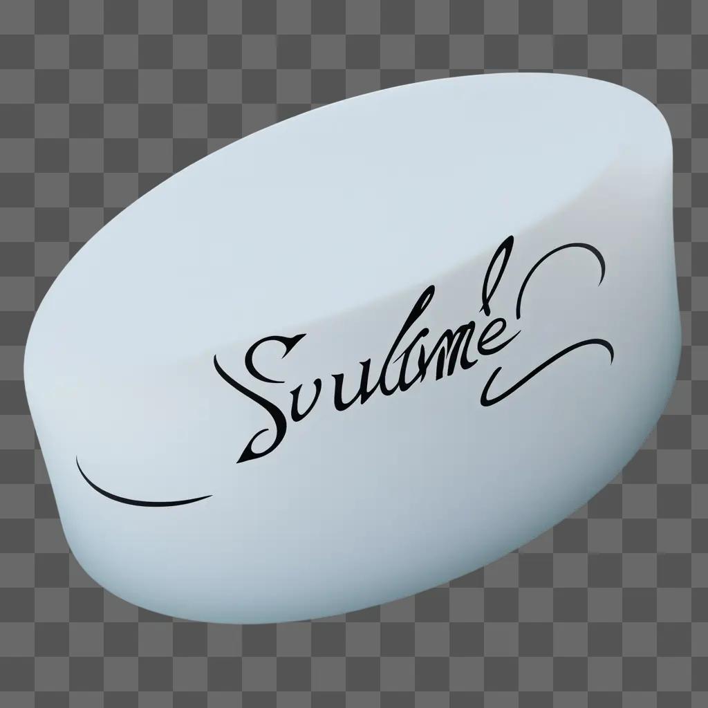 The word sublime is written on a white object