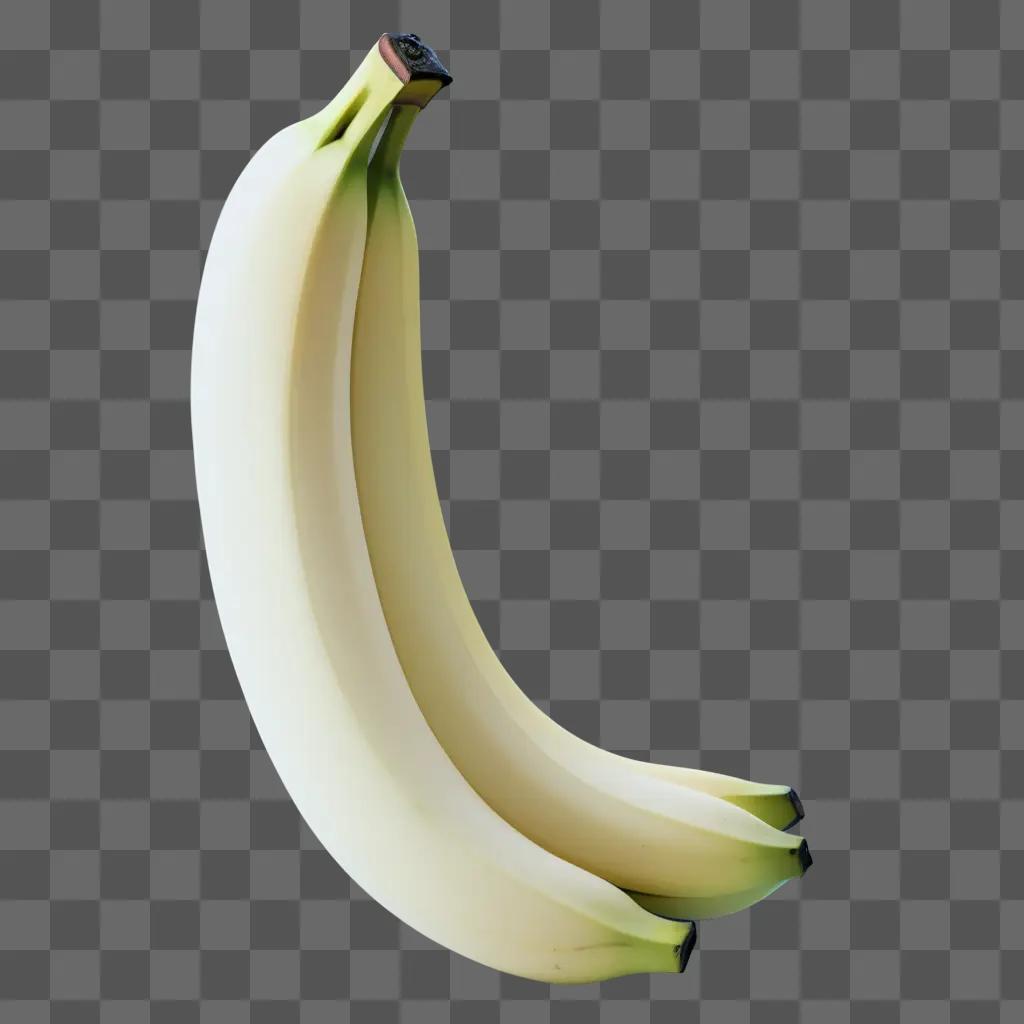 Three bananas are shown in a bright light