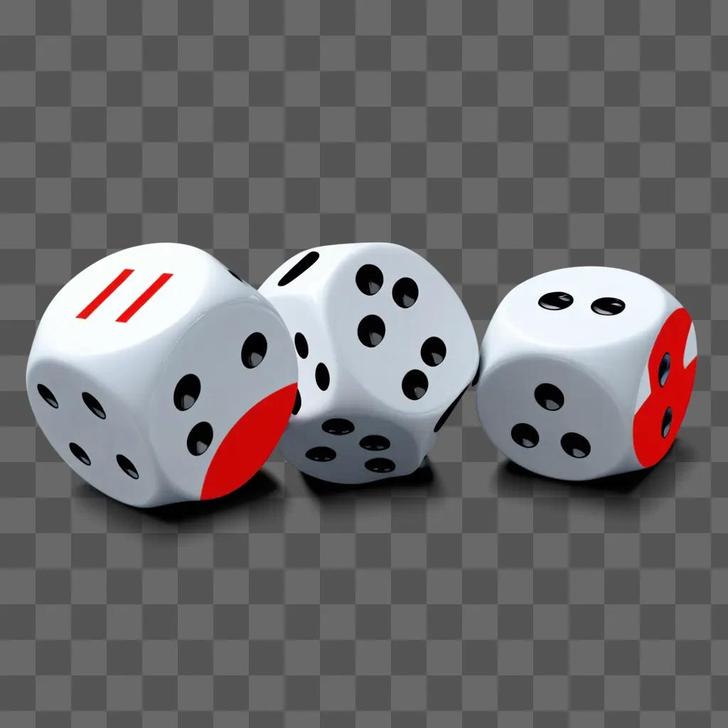 Three dice, one with a risk symbol on it