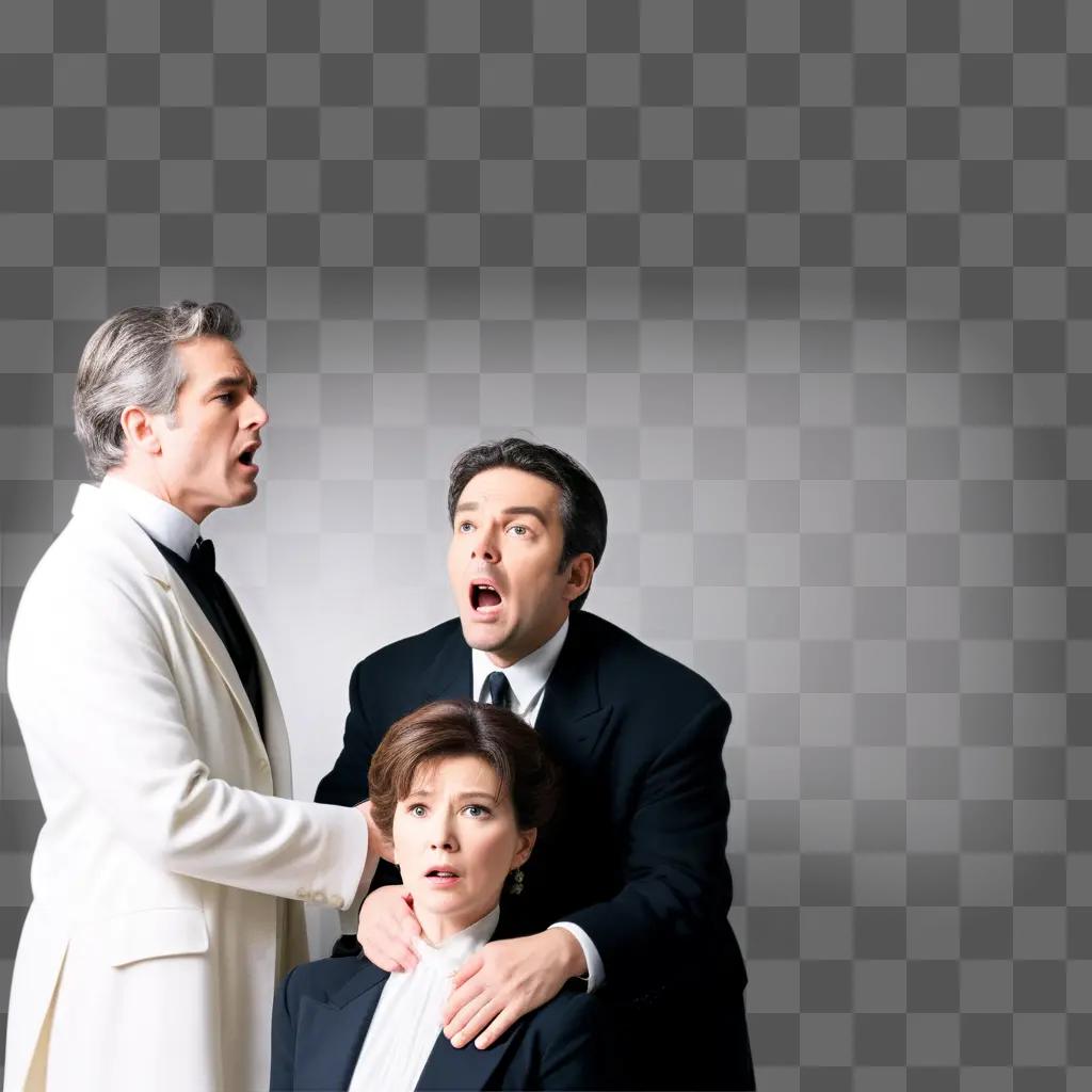 Three people in drama pose for photo