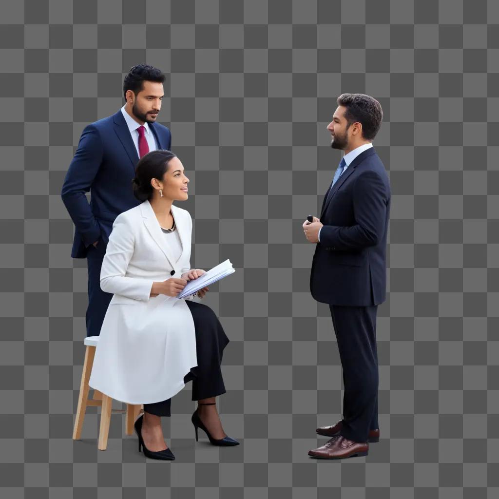 Three professionals having an interview with each other