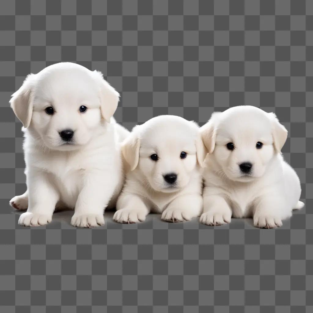 Three puppies pose for a photo together