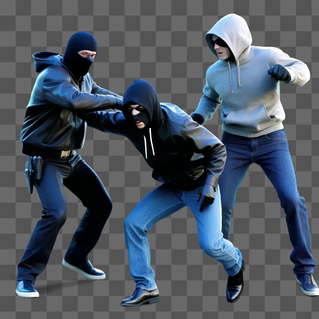 Three robbers trying to get away