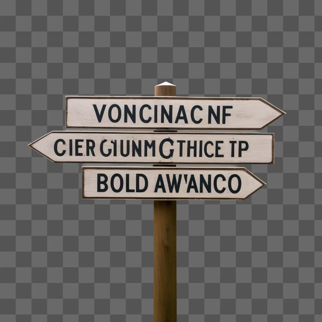 Three signs pointing in different directions