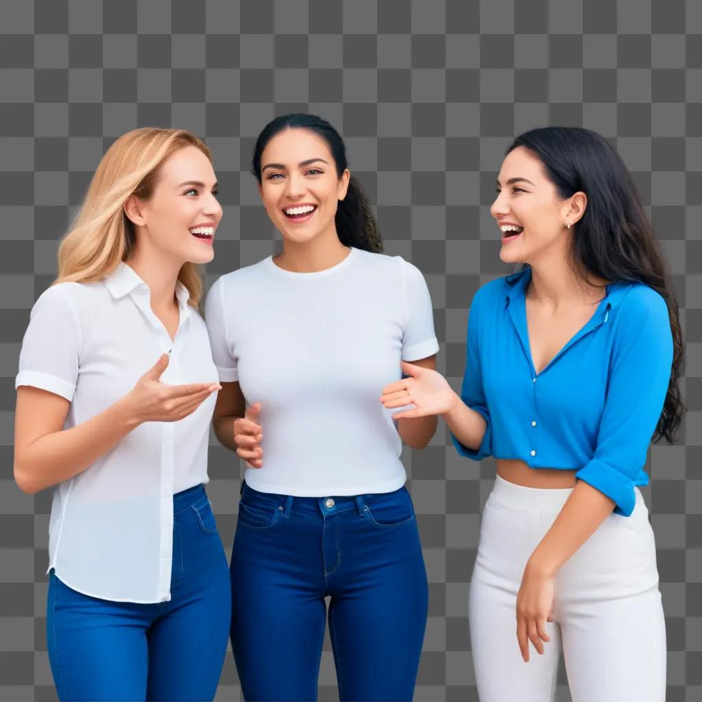 Three women share laughter and communication