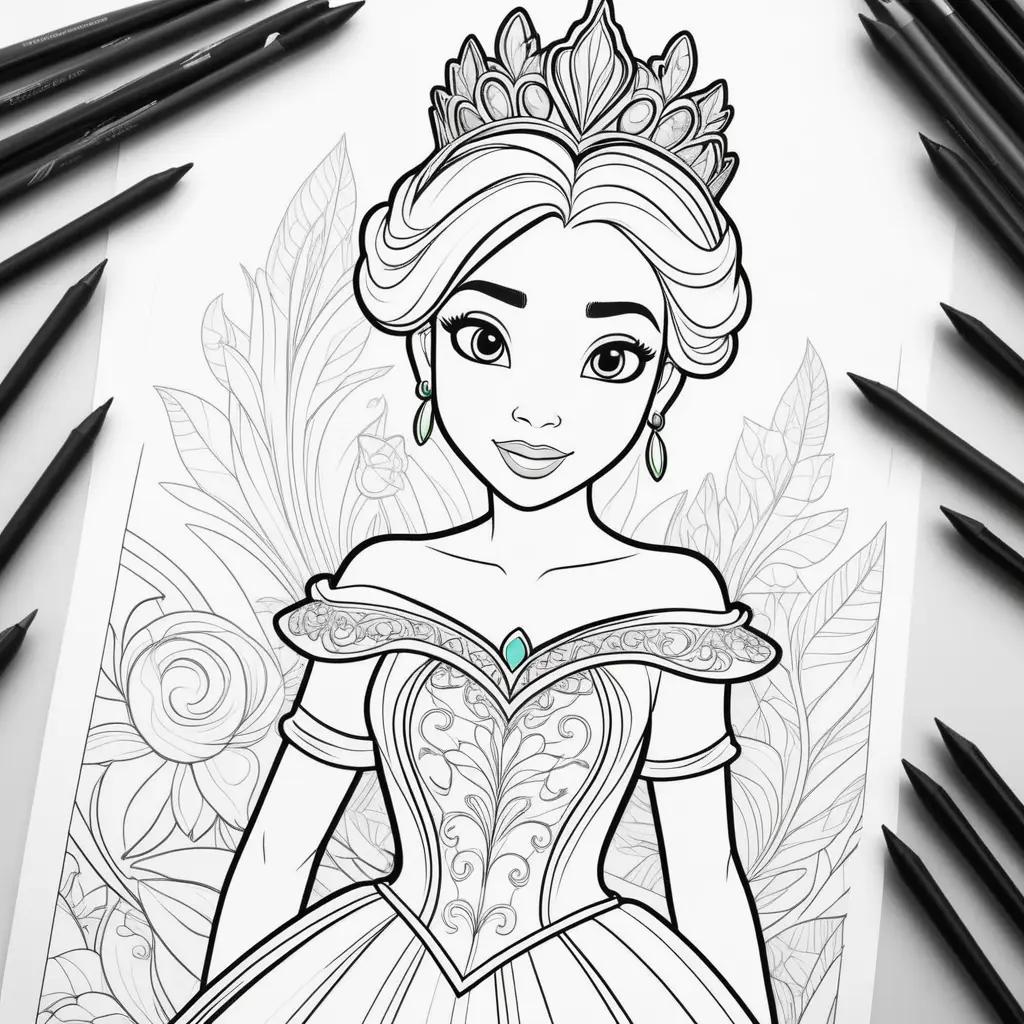 Tiana Coloring Pages With Pencils