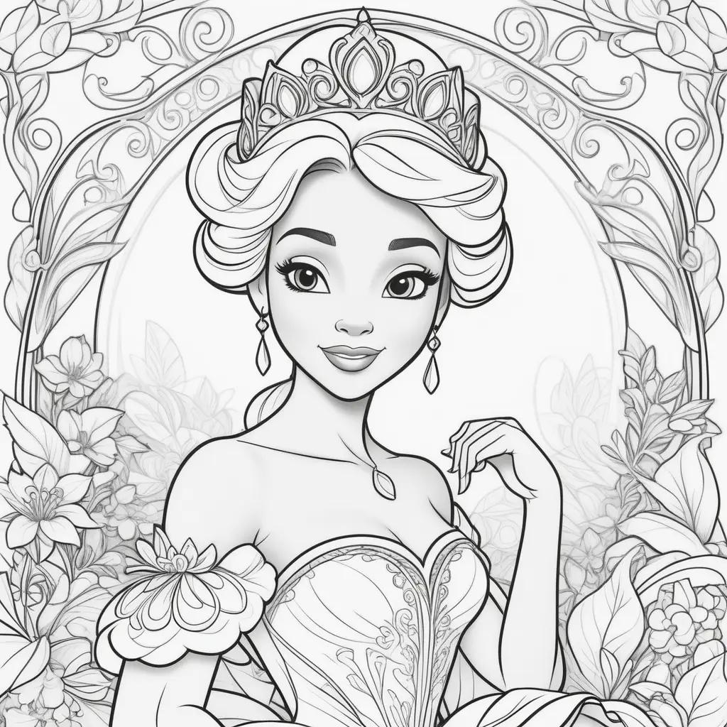 Tiana coloring pages for adults and kids