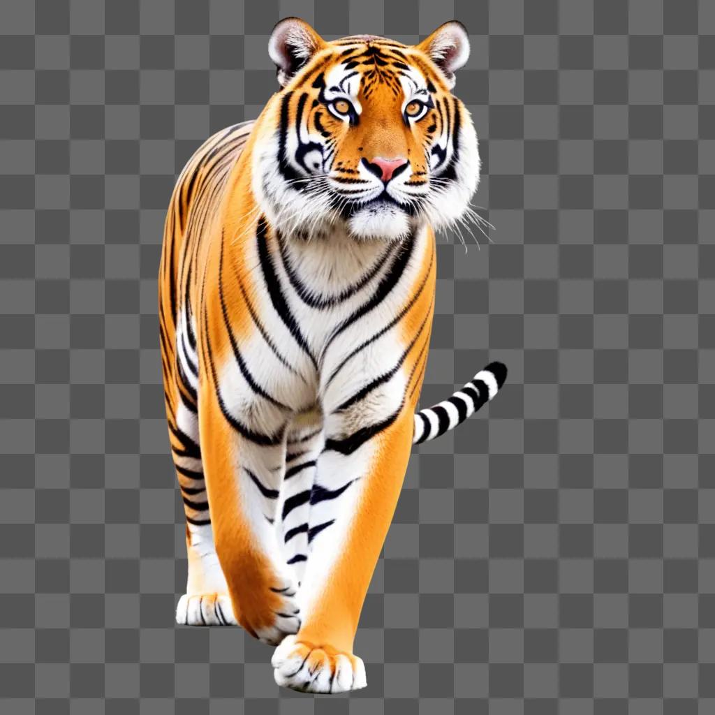 Tiger in a bright and colorful image