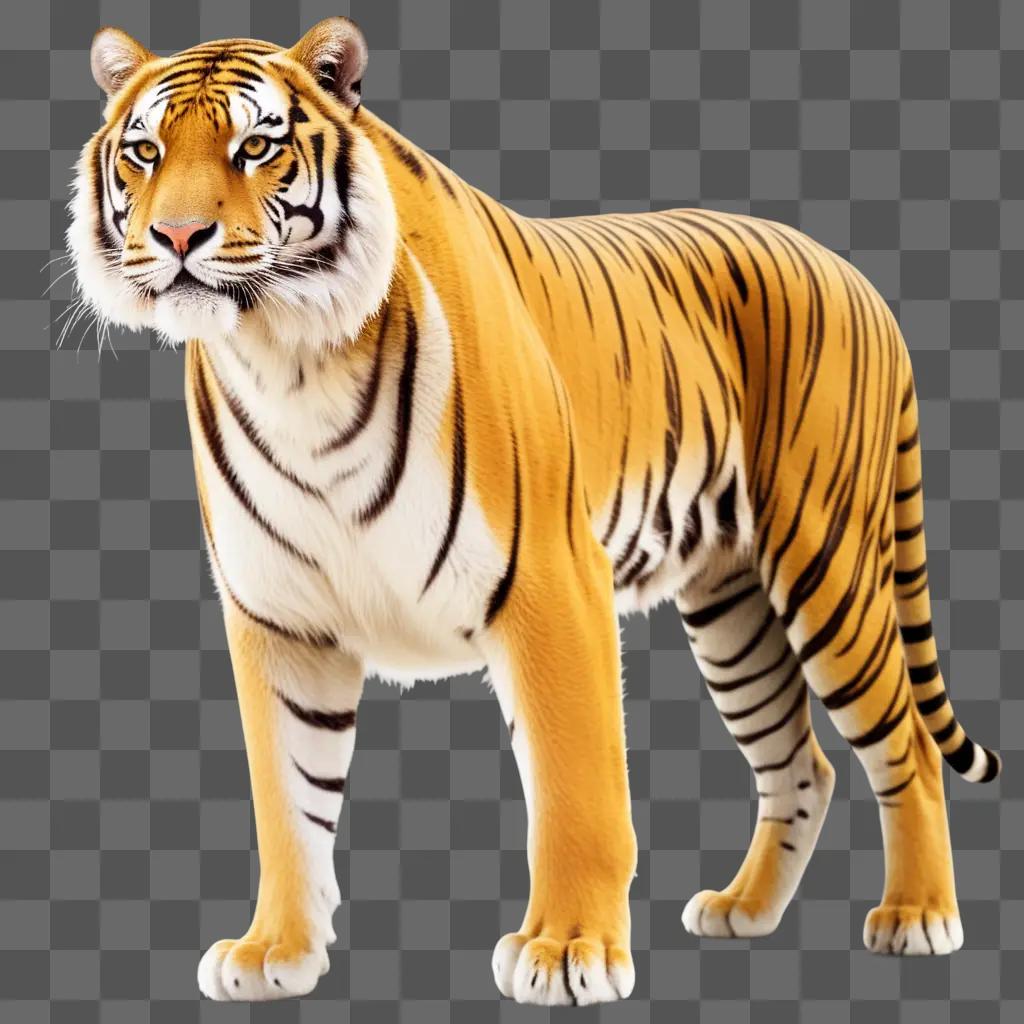 Tiger in a realistic 3D image with a pn