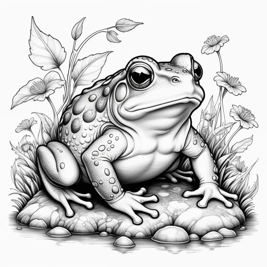 Toad coloring pages with detailed line art