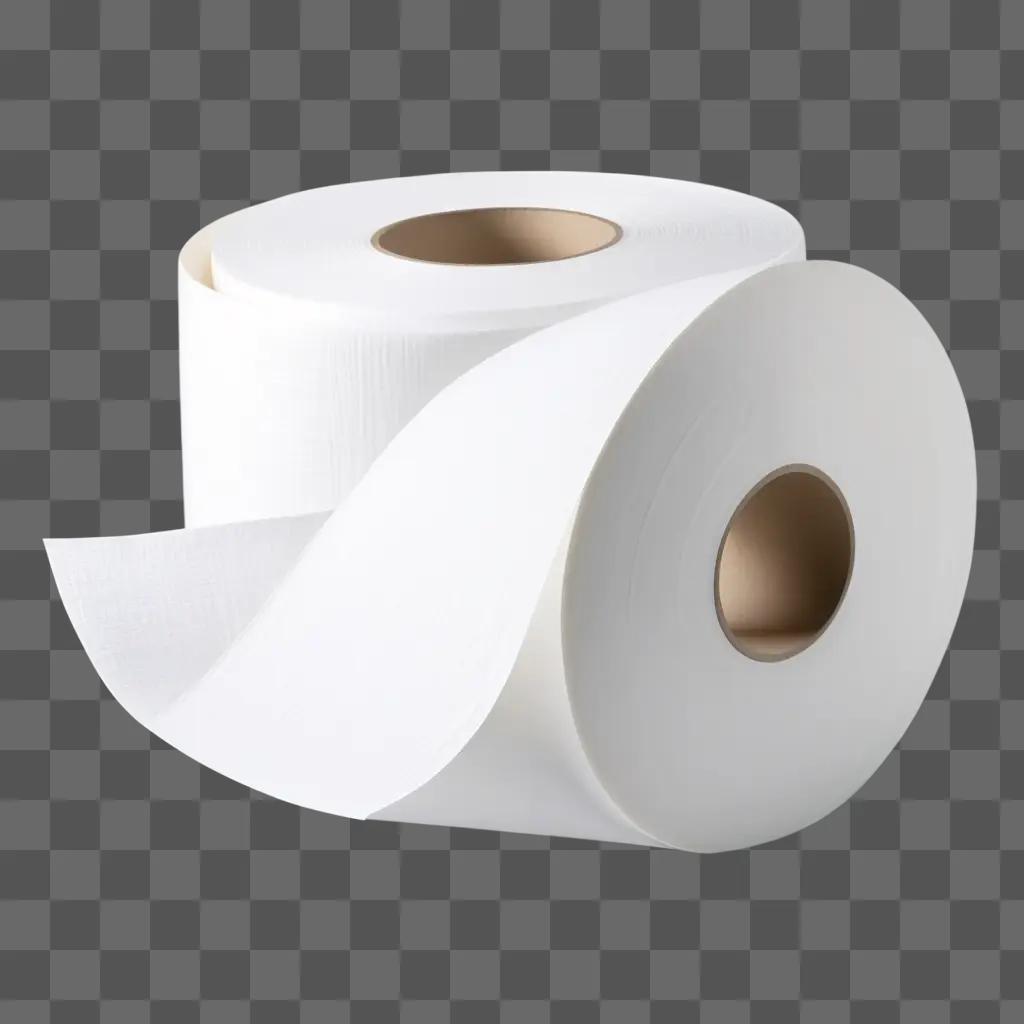 Toilet paper rolls with transparent rollers