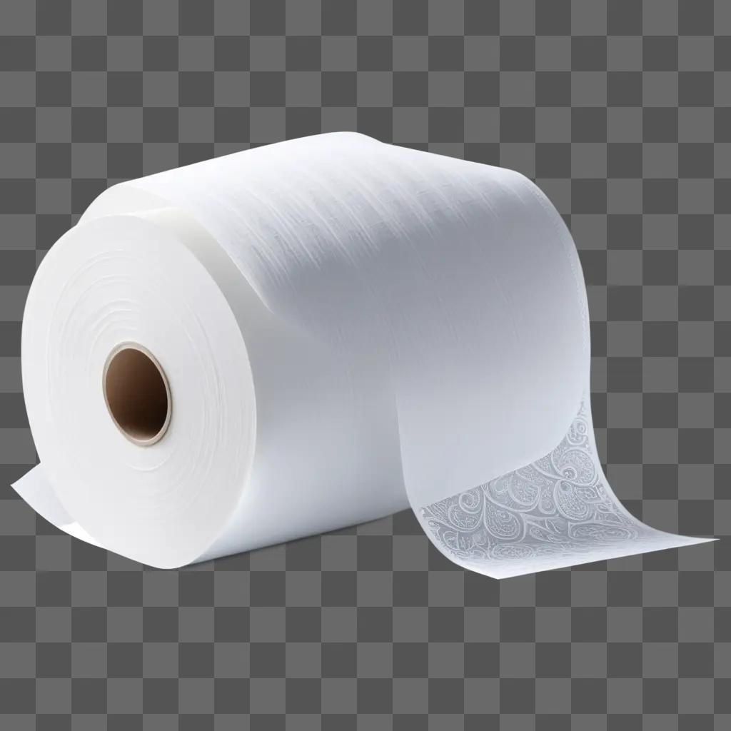 Toilet paper with a white transparent background