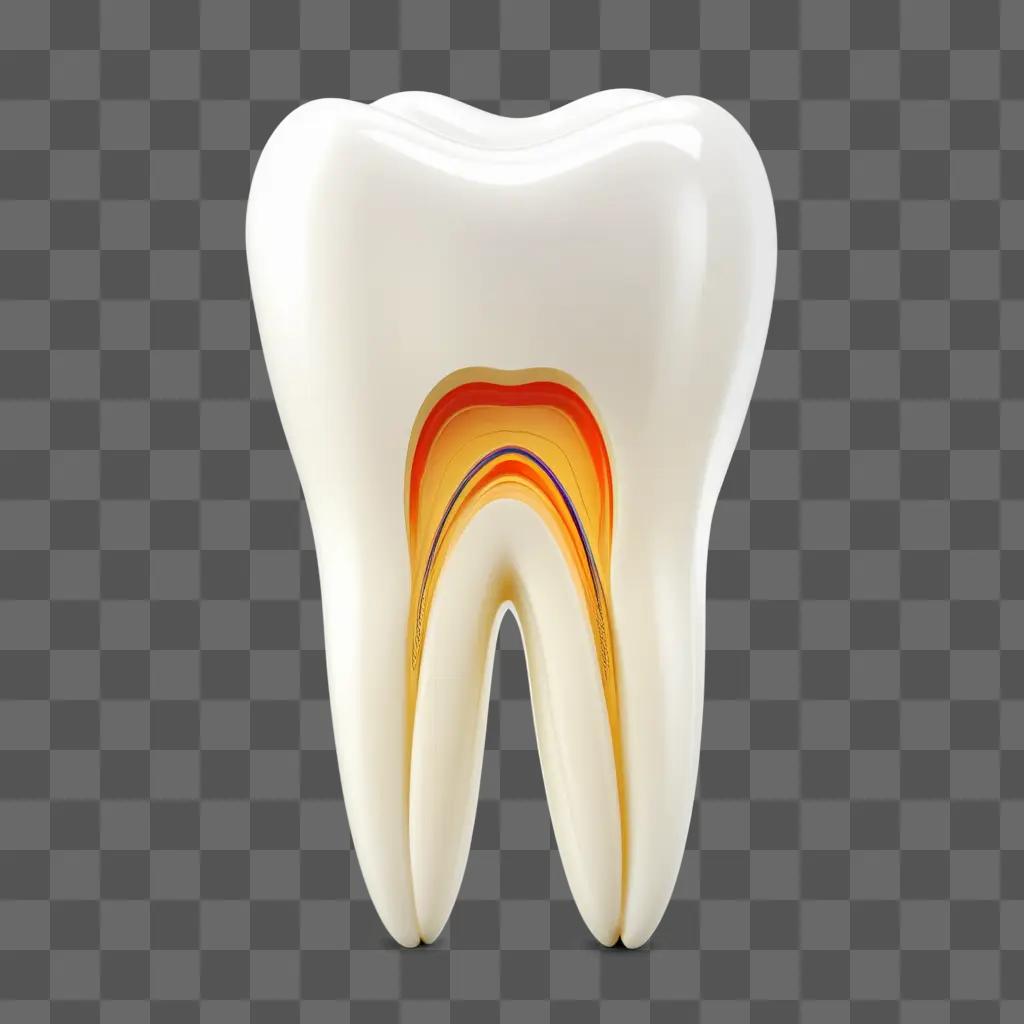色と光の差のある歯