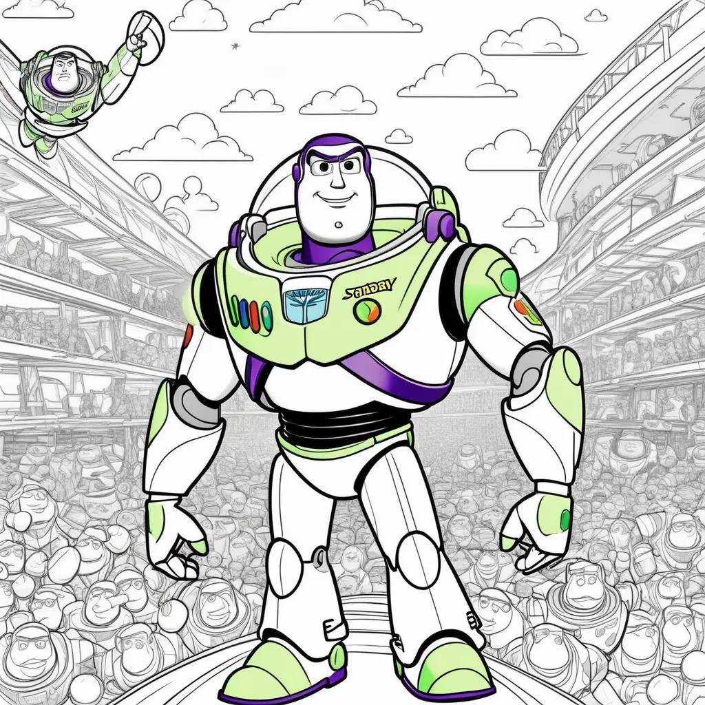 Toy Story Buzz Lightyear Coloring Pages: Coloring Book, Cartoon, 2D, Cartoon Character, Coloring Book Coloring