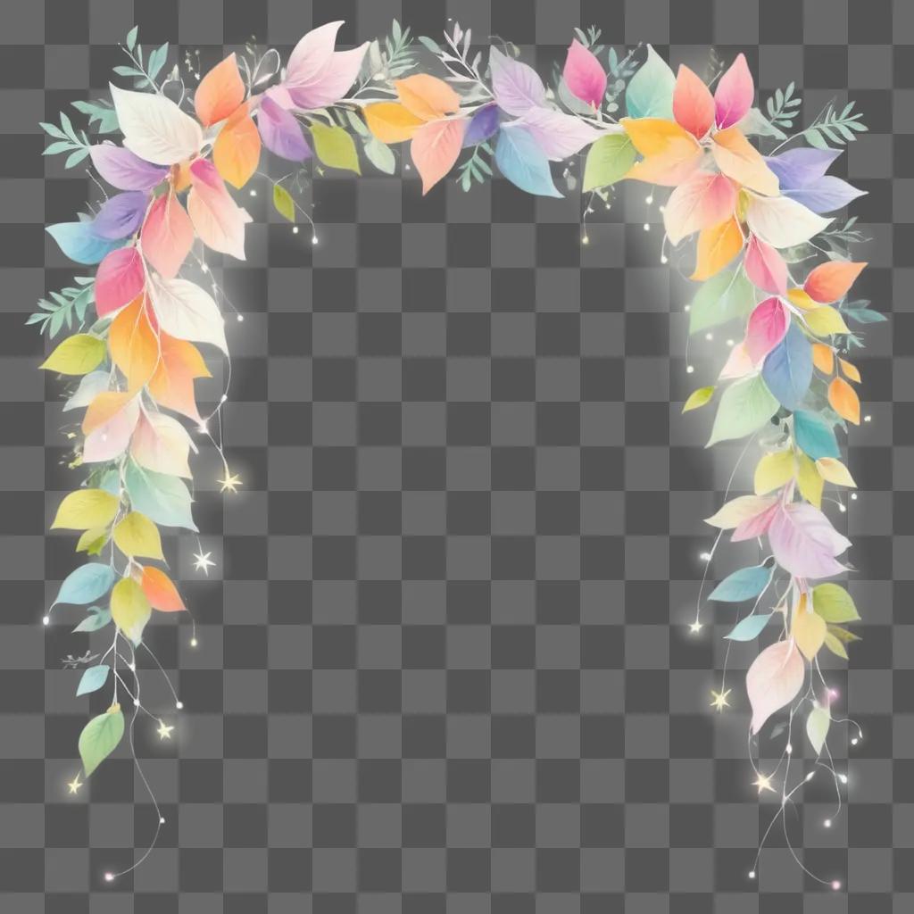 Transparent Garland Decorates a Light Tan Background