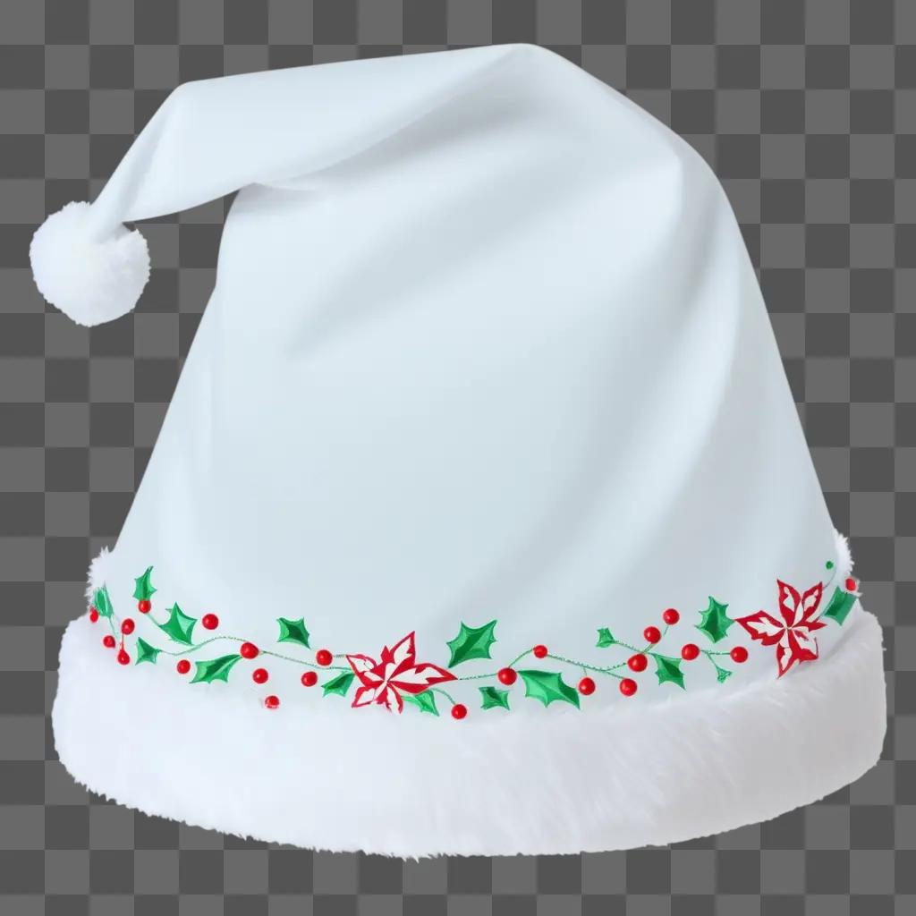 Transparent Santa hat with berry decoration