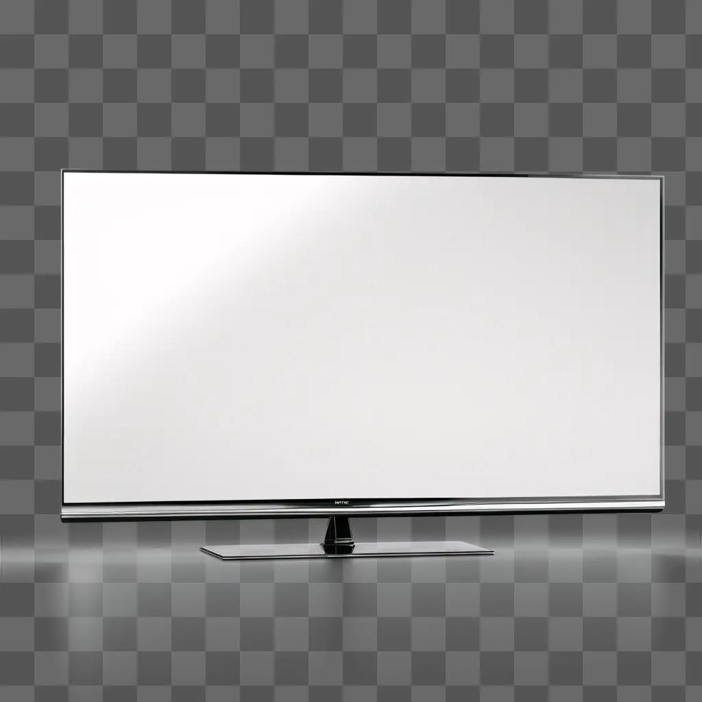 Transparent TV stands on a white surface