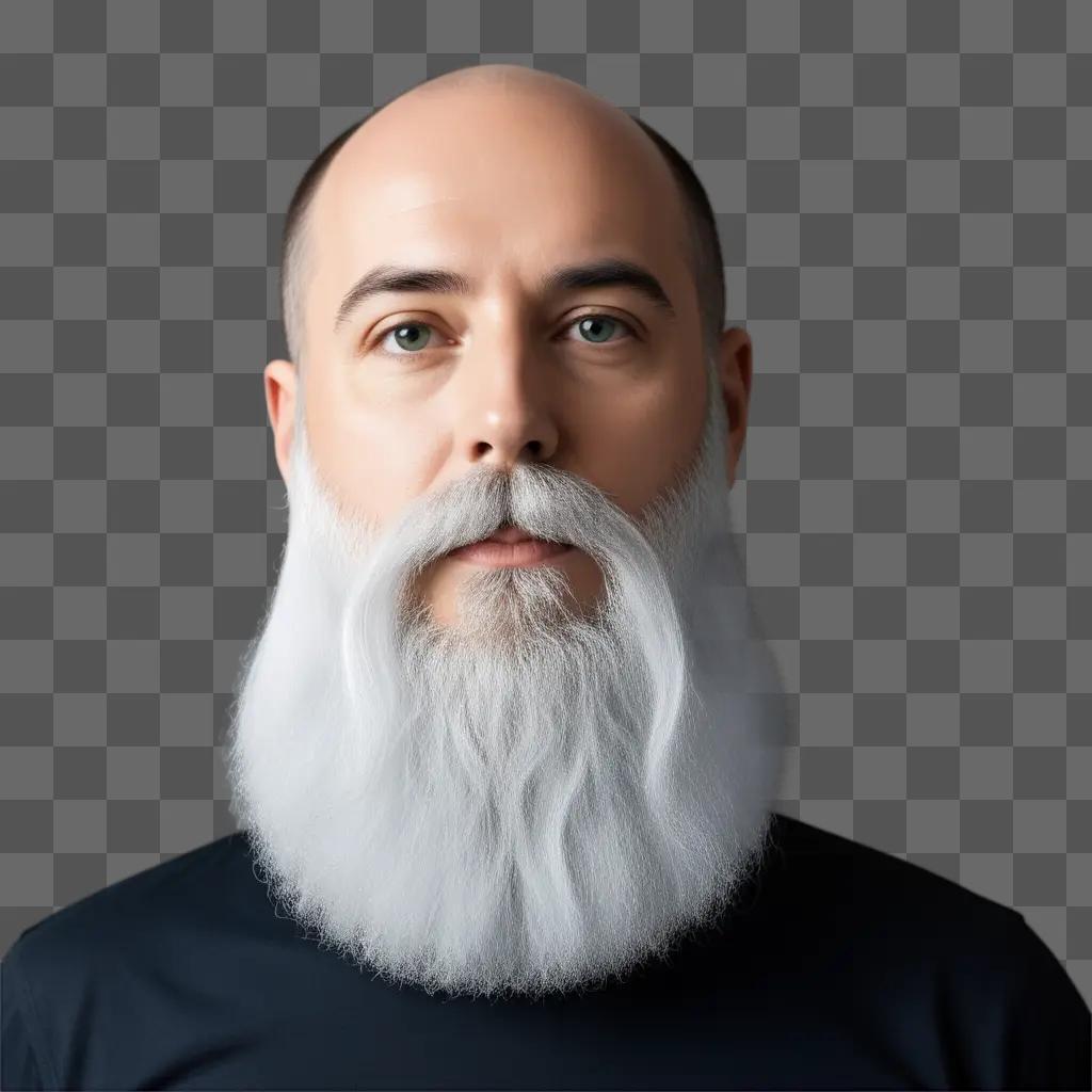 Transparent beard with white hair