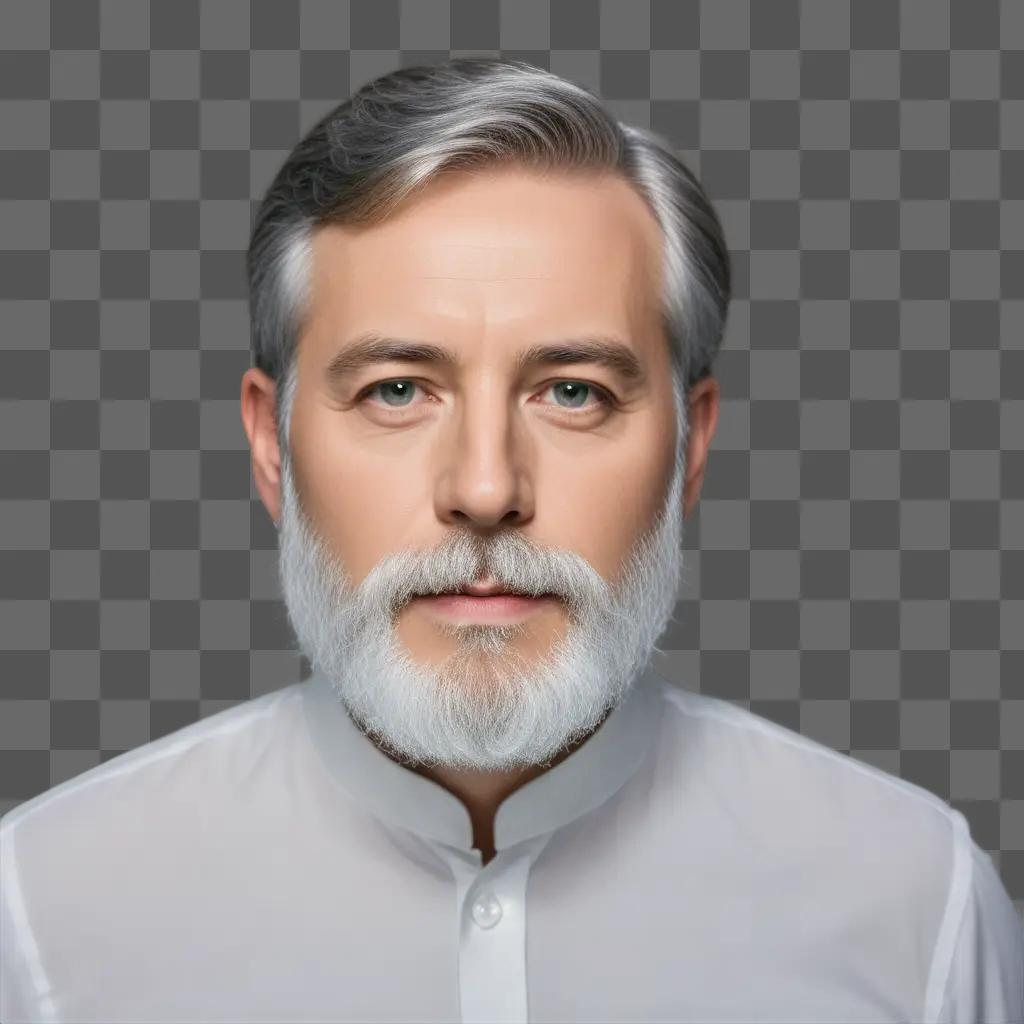 Transparent beard with white hair