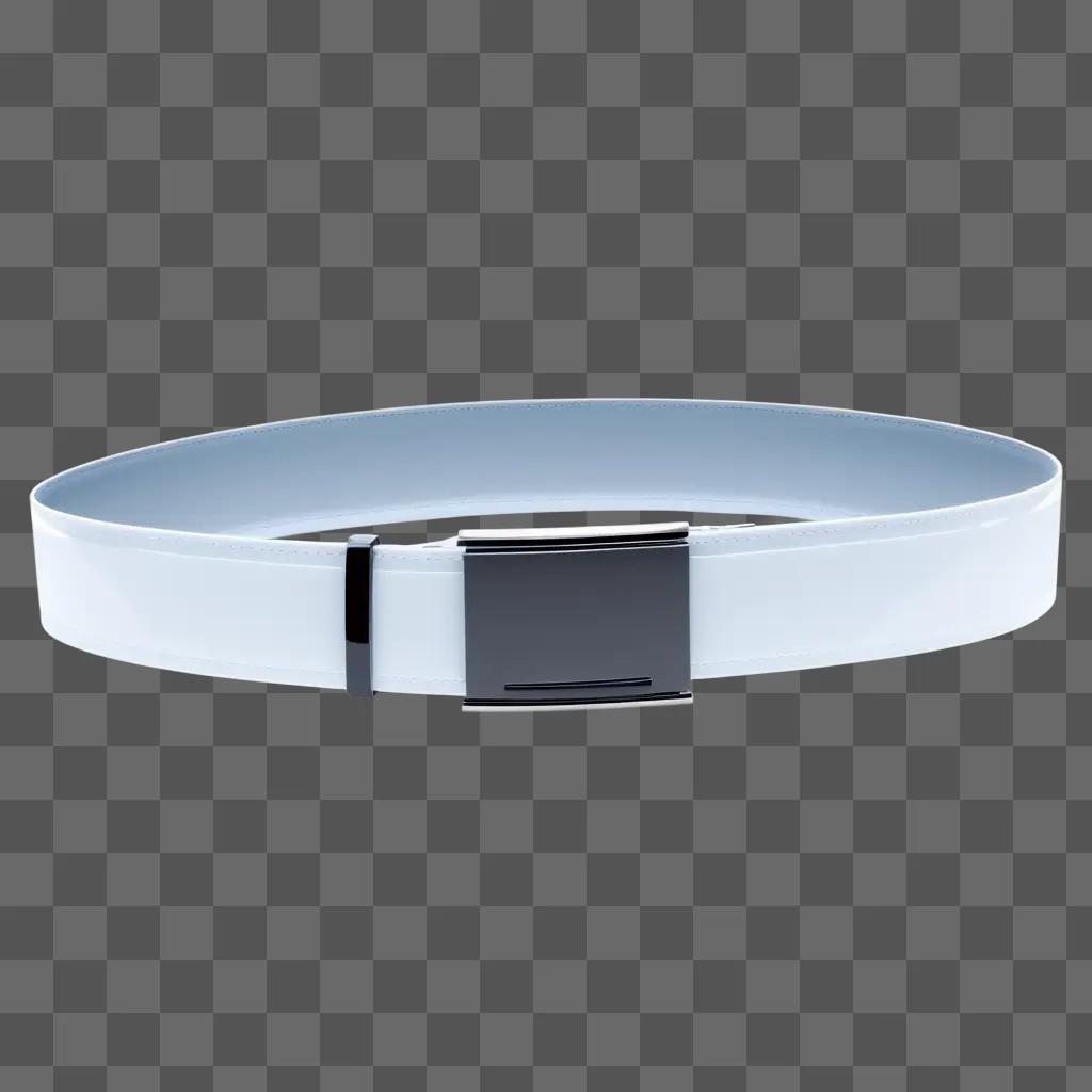 Transparent belt with black metal buckle