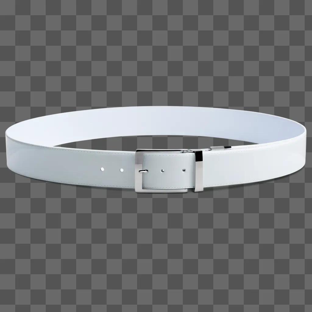 Transparent belt with silver buckle and silver holes