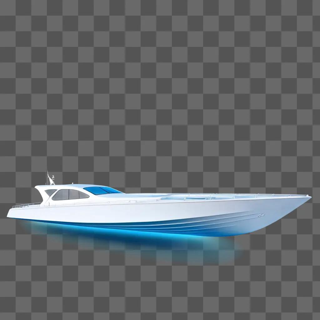 青い背景に透明なボート