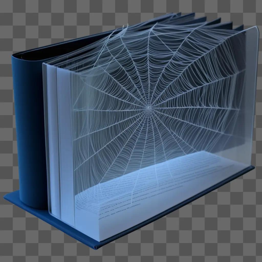 Transparent book holder with spider web on front