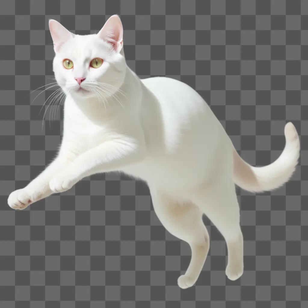 Transparent cat leaping into the air