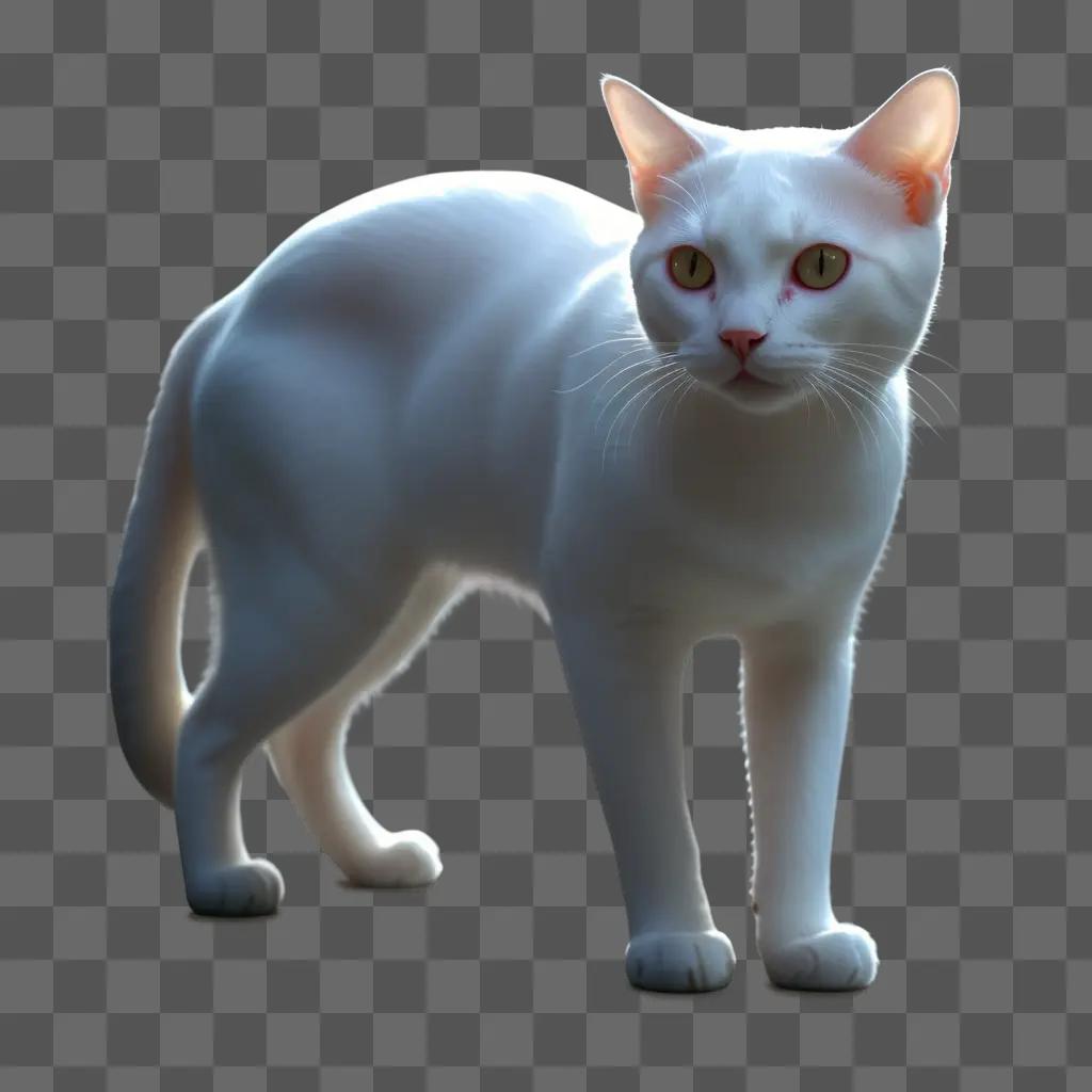 Transparent cat with glowing eyes