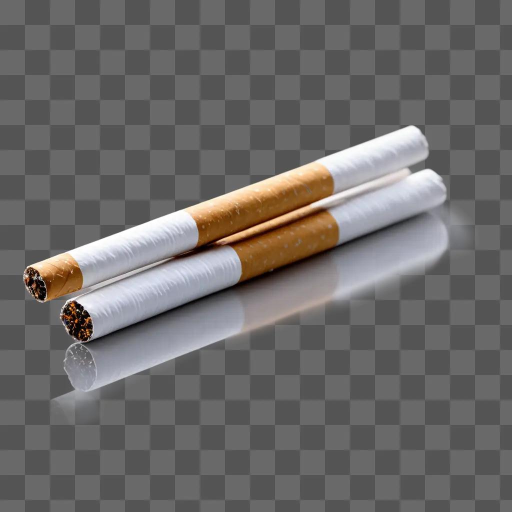 Transparent cigarette pack with white and orange stripes