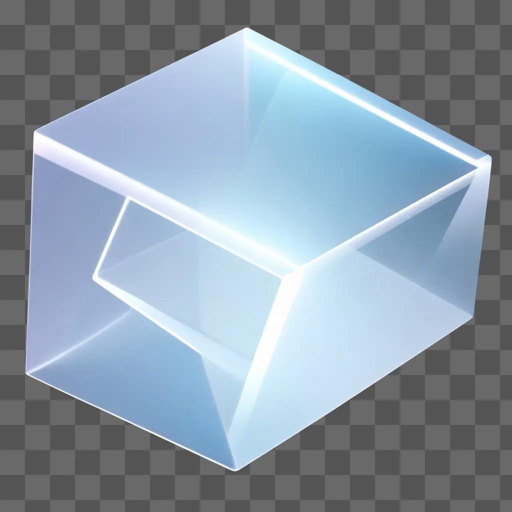 Transparent cube in an abstract artistic setting