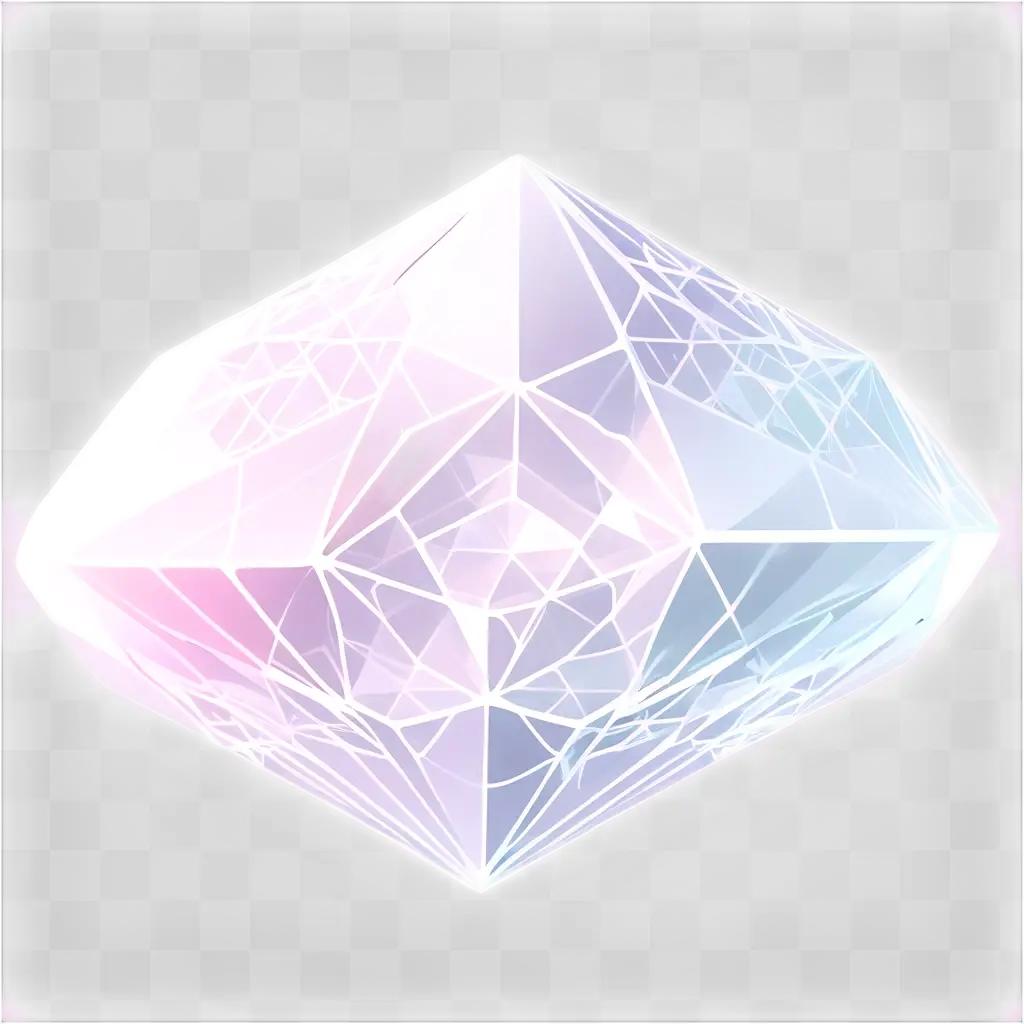 Transparent diamond shape on white background