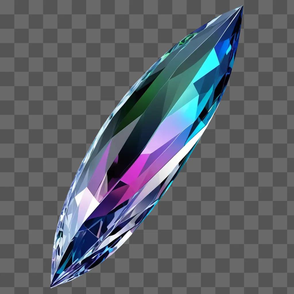 Transparent diamond shining on a blue background