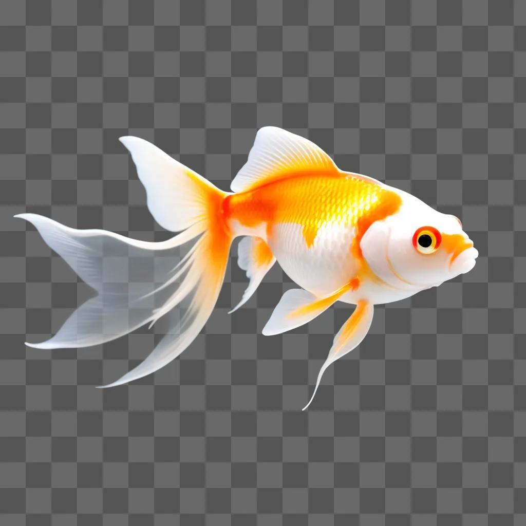 Transparent fish swimming in a light background