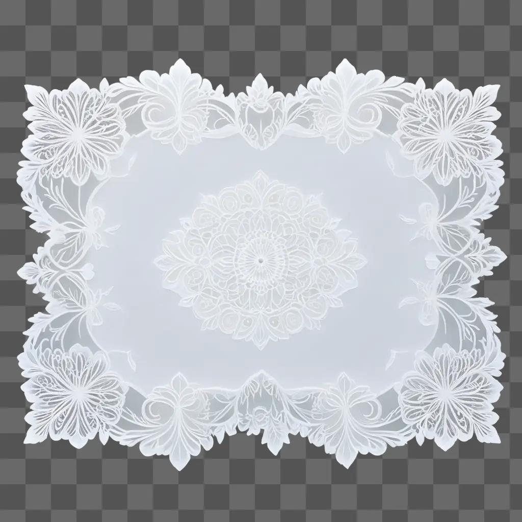 Transparent floral design on a white background