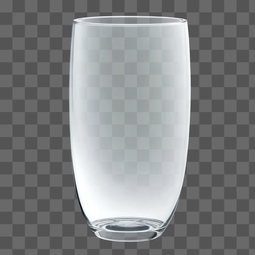 白い背景に透明なガラスのコップ