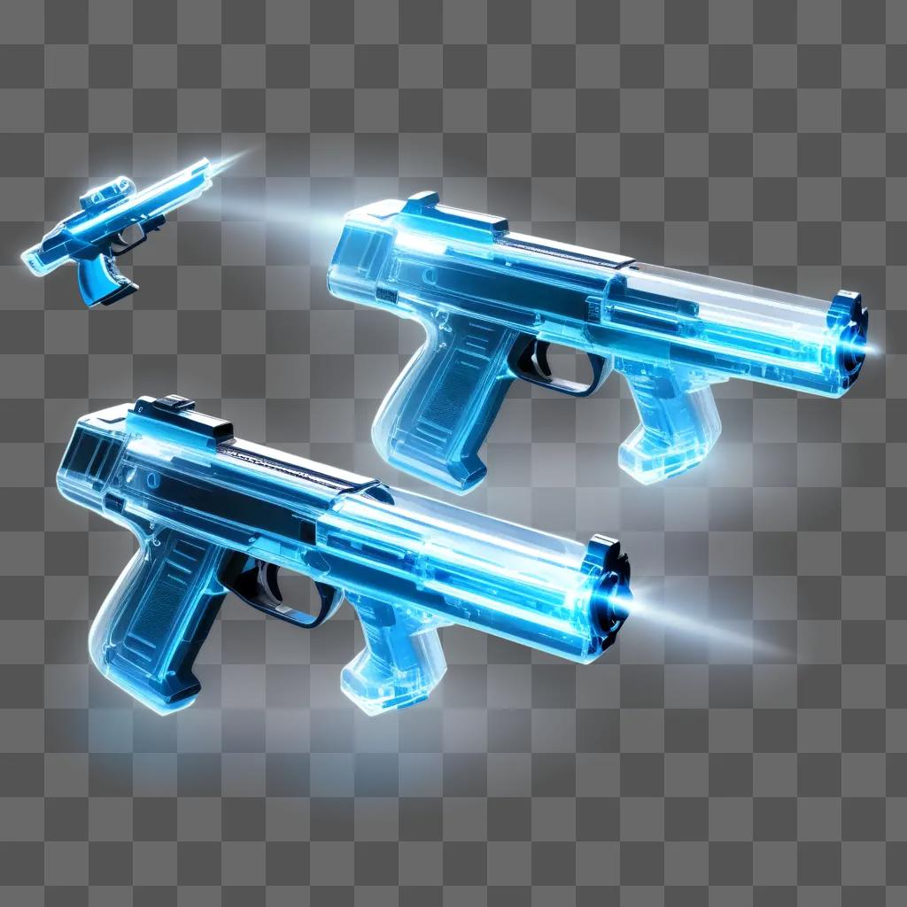 Transparent guns shoot beams of light