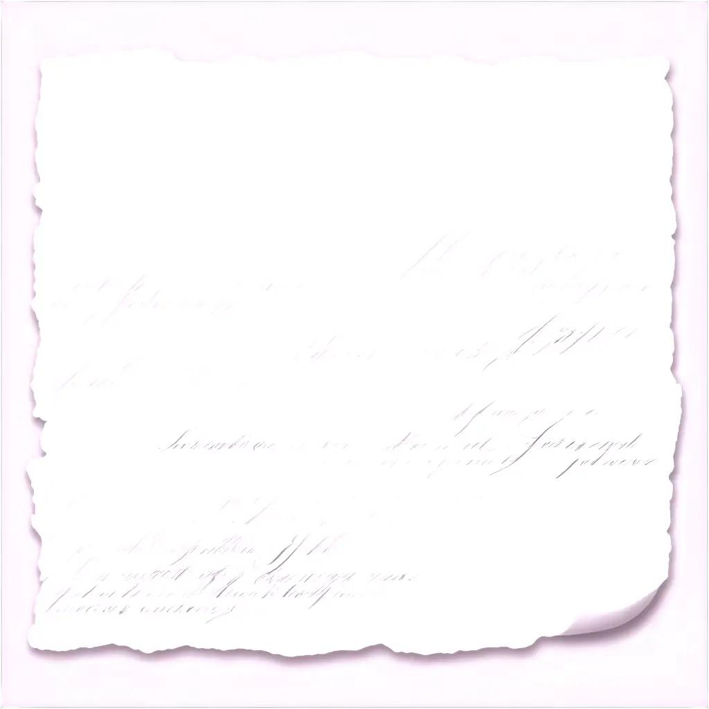 Transparent handwriting on a torn piece of paper