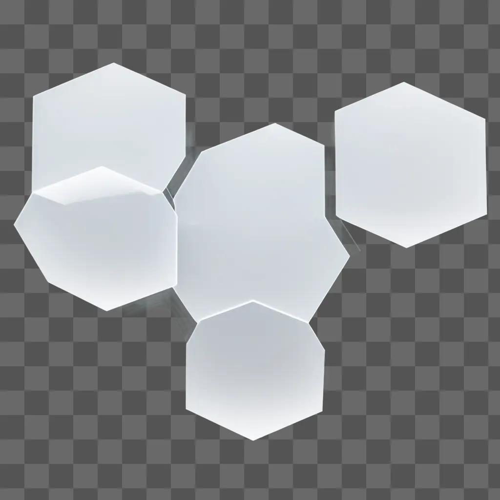 Transparent hexagon is on a white surface