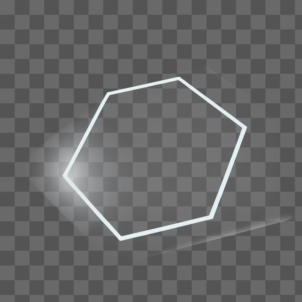 Transparent hexagonal shape with lines