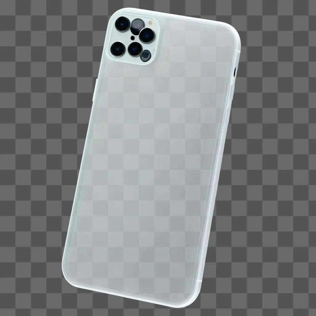 Transparent iPhone 15 phone on white background