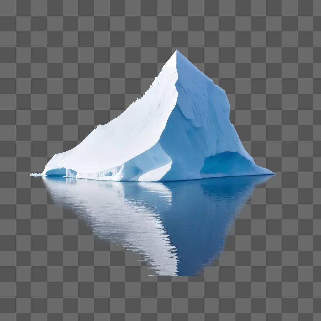 Transparent iceberg floating in the water