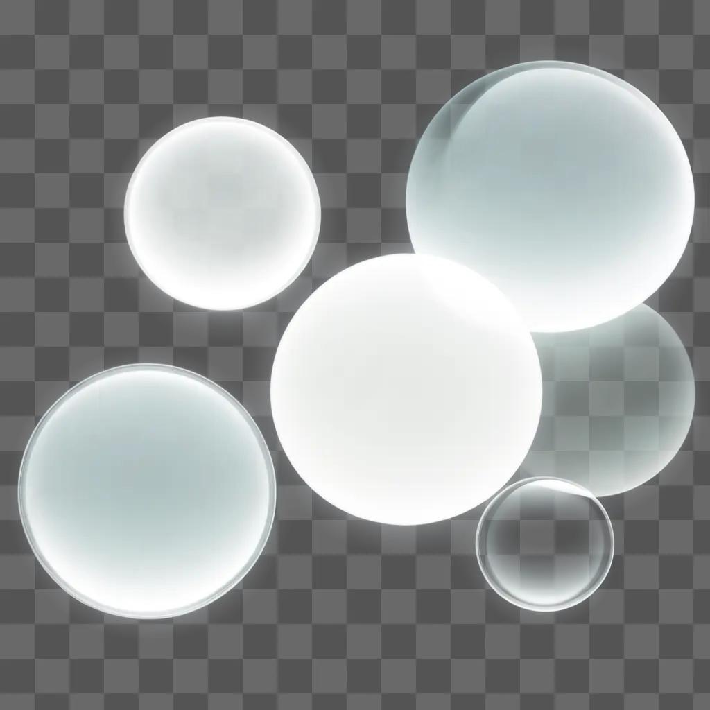 Transparent image of bubbles on a white background