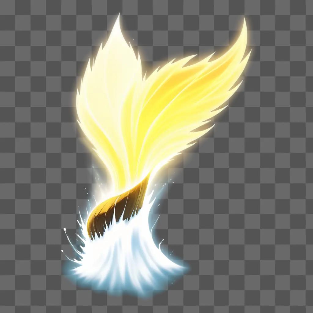 Transparent kamehameha wave with yellow and black