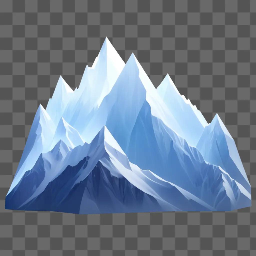 Transparent mountains on a blue sky background